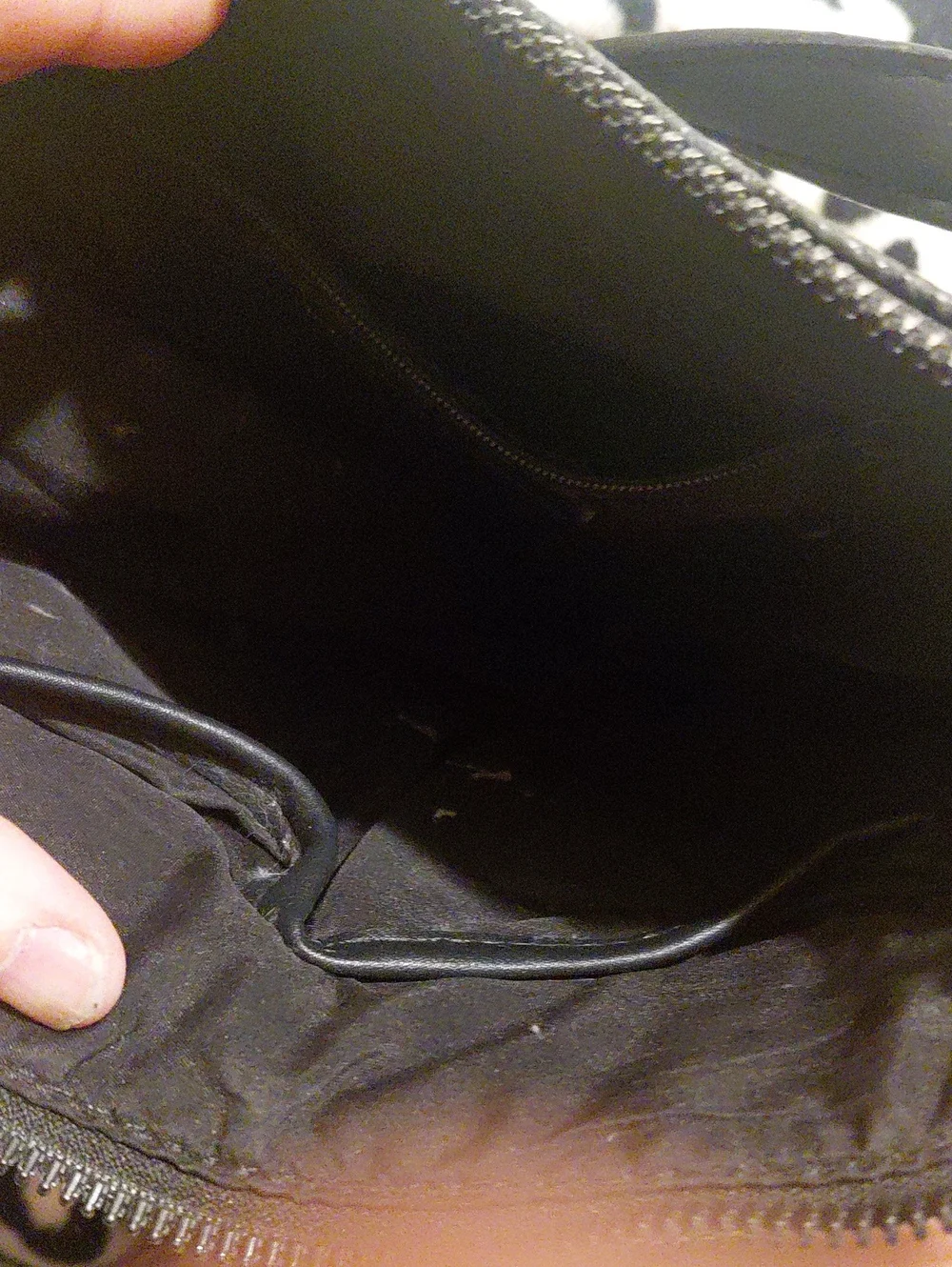 Black Crossbody Shoulder Bag with Silver Emblem